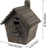 Nichoir pour oiseaux en bois de paulownia coloré style DIY fait à la main avec éclairage pour petits oiseaux Cage suspendue Décoration de jardin extérieur