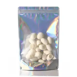 カスタム印刷ヒートシールアルミホイル凍結乾燥キャンディーdoypackスタンドアップポーチ食品包装袋透明窓付き