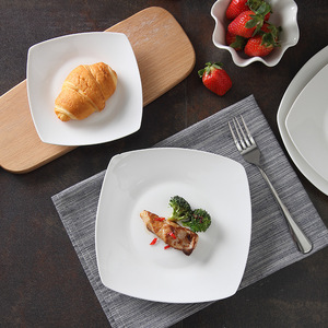 Bán buôn hiện đại vuông Sứ bữa ăn tối tấm tùy chỉnh thiết kế trong trắng cho ăn Bộ đồ ăn - Product Image 3