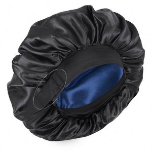 Gorro de Dormir de Seda Real para Hombre y Mujer, para Cabello Rizado, Doble Capa, Ajustable, Antideslizante, Regalo Promocional - Product Image 2