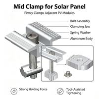 Système de montage photovoltaïque** Rails et supports en aluminium pour panneaux solaires, fixation facile pour accessoires de toiture solaire PV