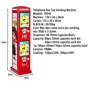 Atractiva Máquina Expendedora de Juguetes con Apariencia de Quiosco Telefónico, con Bolas y Cápsulas, Modelo TR548 - Product Image 2