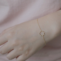 925 Sterling Silber Kranz Armband 14 Karat vergoldet Trendy Style für Hochzeits feier oder Geschenk