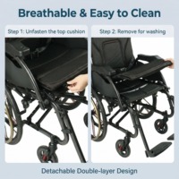 Fauteuil roulant standard AndCare en alliage de magnésium 18'' 20'' 22'' pour personnes âgées et handicapées - Fournitures de réadaptation thérapeutique avec siège rembourré
