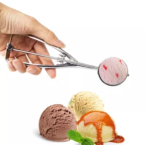 Utensilios para hacer helados, cuchara grande de alta calidad de acero inoxidable con gatillo, novedad de 2023