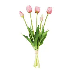 DESITA Factory Direct Sale PU Tulip Artificial Closed Bud Tulip Flower For Table Restaurant Bar Home Decor