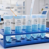 Tube de centrifugation en plastique de 25 ml, stérile, emballé dans un sac bleu, consommables de laboratoire jetables, largement utilisés dans la recherche médicale