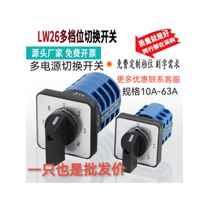Commutateur rotatif Lw26, sélecteur multi-positions à 3 ou 4 vitesses avec contacts en cuivre pour équipements électriques - Product Image 3