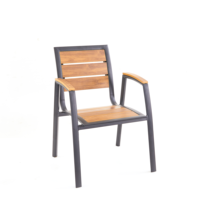 Fauteuil de jardin moderne à motif uni, chaise en aluminium-plastique de protection environnementale pour terrasse, cour et parc