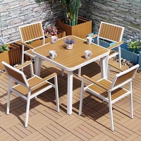 Table et chaises pliantes de jardin WPC pour l'extérieur, panier de pique-nique pliable, chaises portables