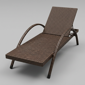 Chaise longue pliante manuelle en rotin tressé à la main avec table d'appoint pour hôtel, complexe hôtelier, bord de piscine, plage, jardin - Product Image 1
