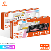 Jeqang JK-915 Mini taille clavier mécanique 3-Mode BT charge sans fil filaire matière plastique pour ordinateurs portables ordinateurs de bureau