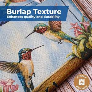 Bienvenido colibrí jardín bandera 12x18 doble cara otoño patio decoración con <span class=keywords><strong>mariposas</strong></span>, rústico otoño bienvenida jardín bandera - Product Image 6