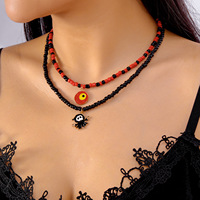 Ensemble de colliers fantaisie Halloween, chat fantôme, style bohème, dessin animé, pendentif créatif et amusant, collier ras du cou, bijoux pour femmes, accessoires de fête 2025
