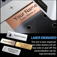 Placa de Identificación de Plástico ABS Personalizable y Reutilizable, con Ventana Deslizable, Pin para Empleados, Etiqueta de Nombre Reemplazable para Servicios de Catering