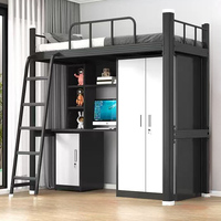 Langlebiges Doppelstockbett aus Eisen mit Stahlrahmen, Hoch-Tief-Design, Queen-Size für Studenten- und Mitarbeiterwohnheime, Modernes Design
