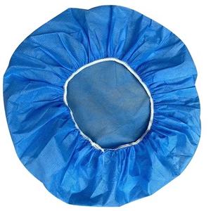 SMS Excellente Casquette Bouffante Jetable Hubei Haixin Soins De La Tête Médecin Couvre-chef Bande De Caoutchouc Flexible Bleu Non Tissé Casquettes En Gros - Product Image 1