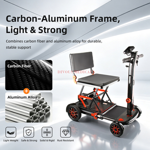 Divous Ultra <b>Lightweight</b> <b>Folding</b> Aluminum Alloy Carbon Fiber Electric <b>Mobility</b> <b>Scooter</b> 4 Wheels Elderly Electric <b>Scooter</b> - Product Image 5