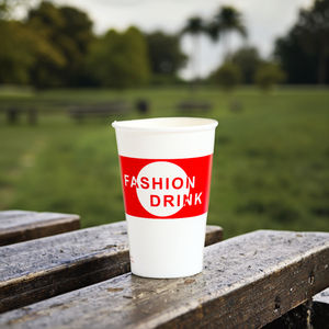 Einwand ige kalte Tasse 12 Unzen <span class=keywords><strong>Single</strong></span>-PE-Tassen Auslaufs ic heres Design Eis Pappbecher Lebensmittel verpackungs behälter Maschine - Product Image 6