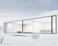 Fenêtre à battant insonorisée pour chambre de villa, avec cadre en alliage d'aluminium et verre trempé, pour balcon ou terrasse.