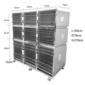 <span class=keywords><strong>Chenil</strong></span> en acier inoxydable de type combiné à 9 portes à trois couches de style classique <span class=keywords><strong>pour</strong></span> chiens dans les cliniques vétérinaires ou les hôpitaux <span class=keywords><strong>pour</strong></span> animaux - Product Image 2