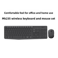 Ensemble clavier et souris sans fil programmable MK235, 104 touches, USB, 1000 dpi, touches multifonctions, design ergonomique, confortable