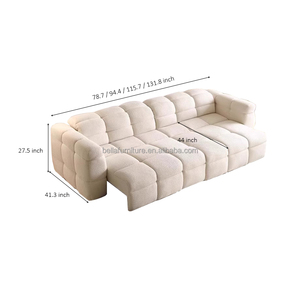 Canapé-Lit Télescopique Électrique Crème Bicolore Multifonctionnel Ajustable en Tissu Durable pour <span class=keywords><strong>Salon</strong></span> - Product Image 6