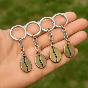 Fabricante Diseño de moda Forma Logo Metal Especialidad Cafetería <span class=keywords><strong>Mini</strong></span> Barista Tamper Bean Cup Iced Coffee Lover Llavero - Product Image 1