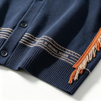 Nouvelle Arrivée - Cardigan en Tricot Respirant Personnalisé pour Homme avec Boutons et Broderie de Lettres - Collection Printemps