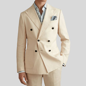 Haute qualité hommes britannique Savile Street Style <span class=keywords><strong>chirurgien</strong></span> poignets mode <span class=keywords><strong>Costume</strong></span> Double boutonnage smoking 2 pièces <span class=keywords><strong>costume</strong></span> ensemble pour hommes - Product Image 1