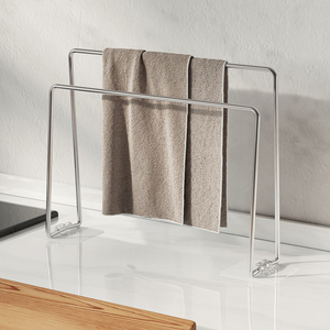Portasciugamani da <span class=keywords><strong>Cucina</strong></span> e Bagno in Acciaio Inox a Doppio Ripiano, <span class=keywords><strong>Design</strong></span> Funzionale, Vendita all'Ingrosso - Product Image 4