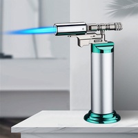 Pistolet à flamme métallique haute puissance, allume-gaz butane à soufflage direct, coupe-vent, rechargeable