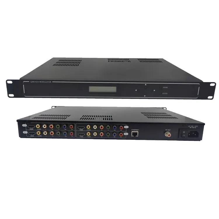 Yüksek kalite sıcak satış QAM 4CH dijital kodlayıcı modülatör 4 kanal HD HDMI RCA AV Rf DVB-T modülatör