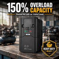 Convertisseur de fréquence triphasé AC fiable 5,5 kW 7,5 kW homologué CE 220 V pour scie à bois et petit compresseur d'air