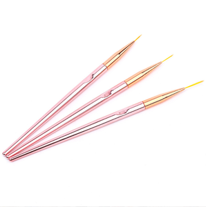 Pinceau à ongles en métal rose 7/9/11/15/20 mm pour dessin fin, rayures françaises, fleurs, peinture, stylo de manucure - Product Image 2
