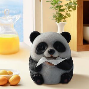 Salon décoration Table à thé décor à la maison boîte à mouchoirs créatif mignon Panda boîte à mouchoirs Statue résine Sculpture - Product Image 6