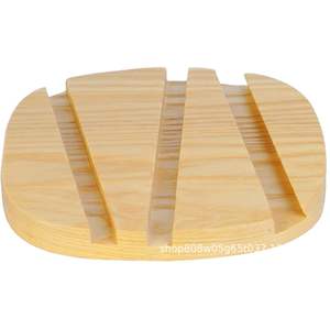 Wooden <b>Tablet</b> Stand Round Natural Wood Color Multifunction Desktop <b>Holder</b> For Phone Dish Cup Living Room Use - Product Image 2