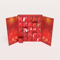 Individueller Weihnachts-Adventskalender Geschenkbox für Schokolade und Süßigkeiten 24 Fächer Starre Papierverpackung