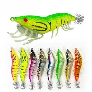 Fishing Squid Metal Jigs Lure Bait Luminous Soft Foot Wood Shrimp Saltwater Simulation Octopus Hook Slow Jigging Lure