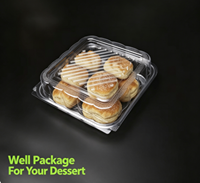 Contenants alimentaires jetables en plastique PET transparent pour hamburgers, pains, sushis et salades