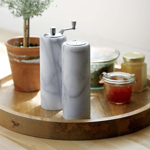 Moulin à <span class=keywords><strong>sel</strong></span> et poivre en <span class=keywords><strong>pierre</strong></span> naturelle moderne avec acier inoxydable pour la cuisine, le barbecue et le marbre. - Product Image 4