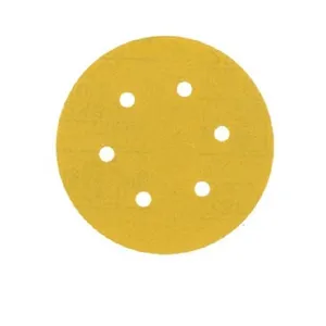 Disco de lijado automotriz para pulir y moler, papel de lija dorado de gancho y bucle de 5 pulgadas