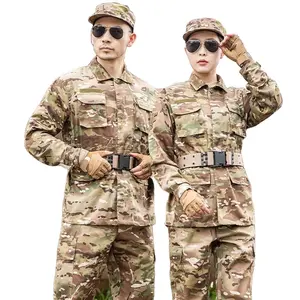 Uniforme tactique personnalisé pour hommes Camouflage Multicam BDU Ensemble chemises veste, manteau et pantalon de combat de chasse au paintball airsoft