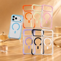 Coque de téléphone magnétique transparente minimaliste pour iPhone avec logo personnalisé