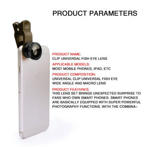 Kit de Lentes de Cámara para Teléfono Móvil 3 en 1 de Alta Calidad con Gran Angular de 180°, Lente <span class=keywords><strong>Ojo</strong></span> de <span class=keywords><strong>Pez</strong></span> Anamórfica y Zoom Macro de 0.67X - Product Image 4