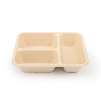 Échantillon gratuit Récipient à emporter Boîte alimentaire en papier Canne à sucre Jetable Bento Traiteur Déjeuner