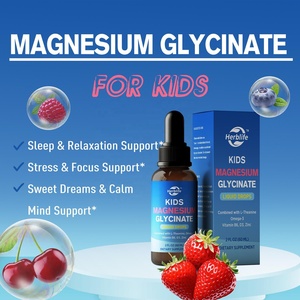 อาหารเสริมแมกนีเซียมคอมเพล็กซ์สำหรับเด็ก ยอดขายดี ผลิตแบบ OEM ODM แมกนีเซียมไกลซิเนตชนิดหยด พร้อมแอล-ธีอะนีน โอเมก้า-3 วิตามินบี6 ดี3 - Product Image 2