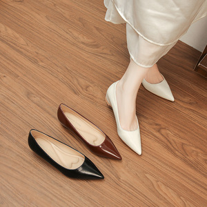 6388A <b>Pointed</b> <b>Toe</b> Ballet <b>Flats</b> Patent Leather Slip-On <b>Flat</b> Women's Shoes All Seasons Solid Color - Product Image 2