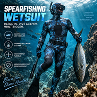 Combinaison de plongée en néoprène 3/5/7 mm camouflage pour la pêche sous-marine, combinaison de plongée à capuche pour hommes