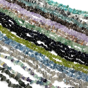 Collier de perles en cristal naturel, pierres de guérison en cristal, gravier coloré, perles en vrac, pierres en cristal avec trou pour bijoux - Product Image 2